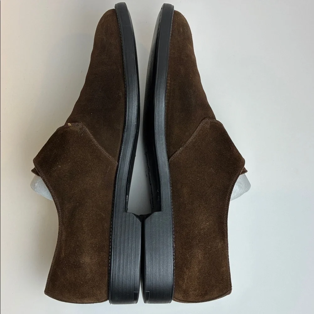 Salvatore Ferragamo Loafers 9.5 EU43.5 Suede Leather Monk Straps Shoes Italy